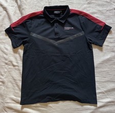 Porsche Motorsport Team Polo Fanwear Shirt Black Rare Streetsear Sizem
