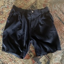 Tommy Bahama Silk Shorts Men's Size 32 Pleated Front Dressy Casual Black