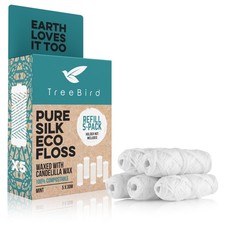 TreeBird Pure Silk Eco Floss Refills  Pack of 5 492 Foot Pack 1 , White
