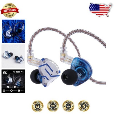 HiFi In Ear Monitor 4BA+1DD Hybrid IEM Glare Blue Stainless Steel Faceplate