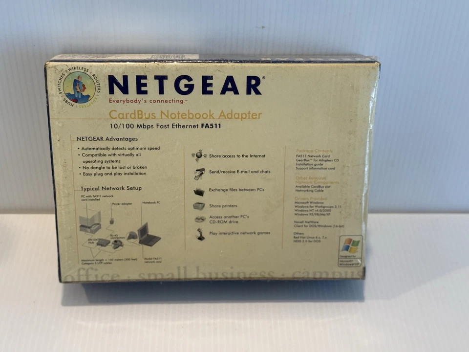NETGEAR FA511 CardBus Notebook Adapter 10/100 Mbps – New Sealed Box - Image 3 of 4