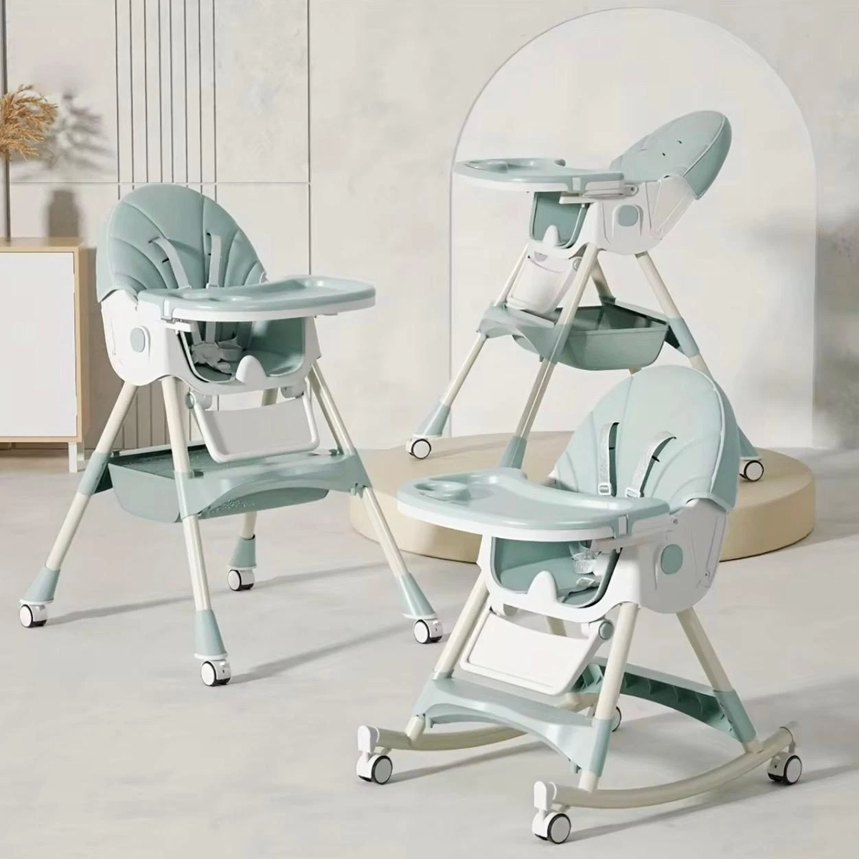 4-in-1 Baby High Chair with Adjustable Height, Removable Tray & Wheels
Opens in a new window or tab