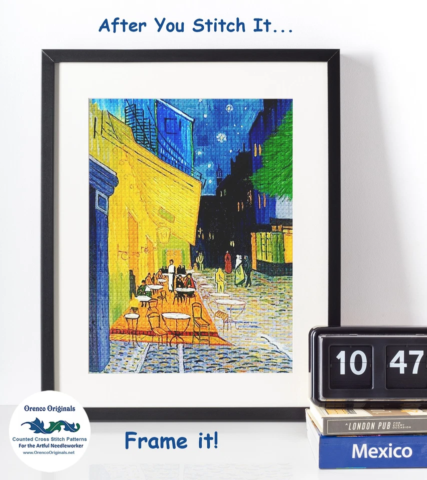Starry Starry Night Impressionist Vincent Van Gogh Counted Cross Stitch Pattern - Image 4 of 4