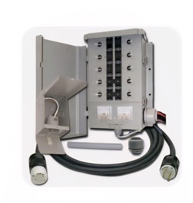 Manual Transfer Switch Kit 8Space 10Circuit Rainproof Double Throw Rocker 30 Amp