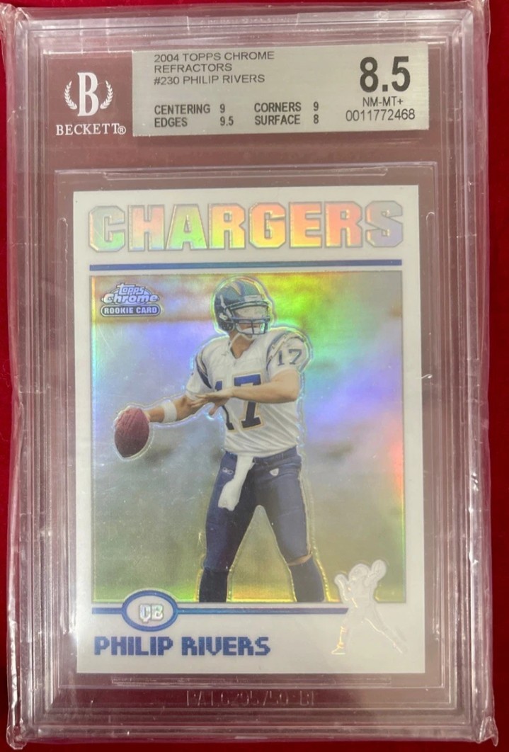 2004 Topps Chrome Refractor Philip Rivers ROOKIE RC #230 BGS 8.5 Chargers