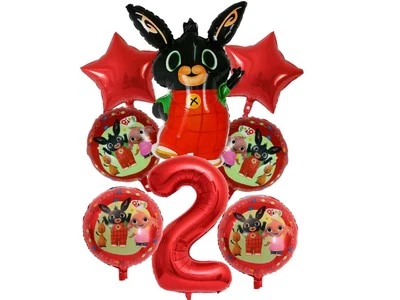 Bing Bunny 2nd Birthday Party Balloons Kids Decoration Age 2 Balloon Girls Boys