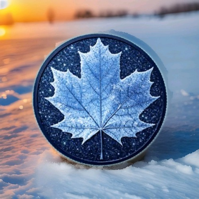 #ad #ad 1oz Winter Maple featuring Dual Sided Diamond Dust with Box Display Limited Mint $32.95