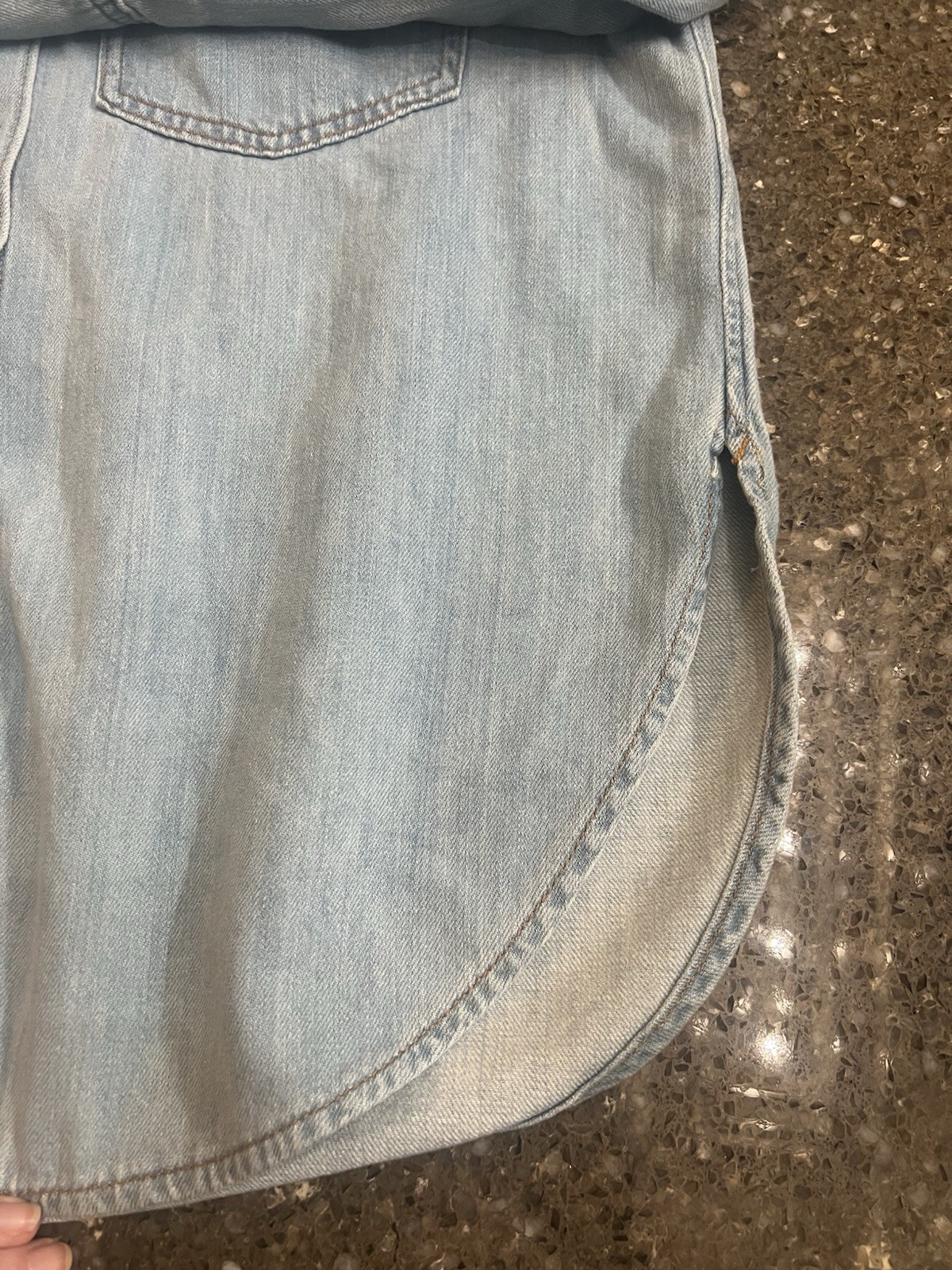 Universal Thread Light Blue Snap Oversized Denim … - image 5