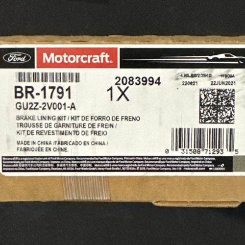 GU2Z2V001A OEM Ford Brake Pad Kit With Hardware BR1791
