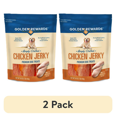 (2 Pack) Chicken Flavor Premium Dry Jerky Treats for All Dogs,16 oz