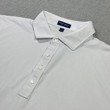 Peter Millar Polo Shirt Mens 2XL White Short Sleeve Collared Performance