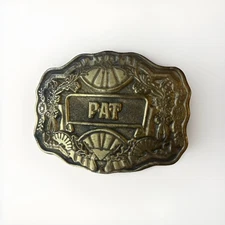 Oden Inc. Solid Brass Belt Buckle 70s 80s Vintage Name Pat