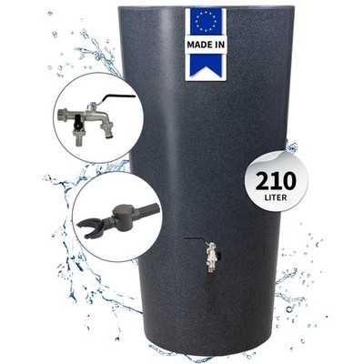 GARANTIA STONE 2in1 Regentonne Komplett-Set 210 L, lava