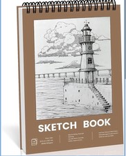 9" x 12" Sketch Book, Top Spiral Bound Sketch Pad, 100 Sheets 68lb/100gsm Aci...