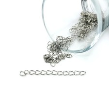 Antique Silver Iron Necklace Extenders, 5cm - US Seller