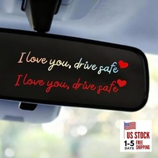 6pcs I Love You Drive Safe Mirror Sticker, Vinyl PVC Car Rearview Mirror