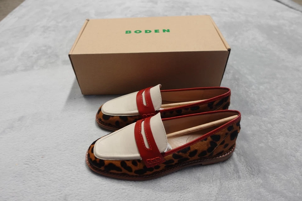 Boden 女式 38 码豹纹 Nya Penny 乐福鞋全新带盒 — 第 2/4 张图片
