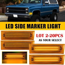 2-20 Led Front Bumper Side Marker Lights For Gmc K5 Jimmy Suburban 1981-91 Amber