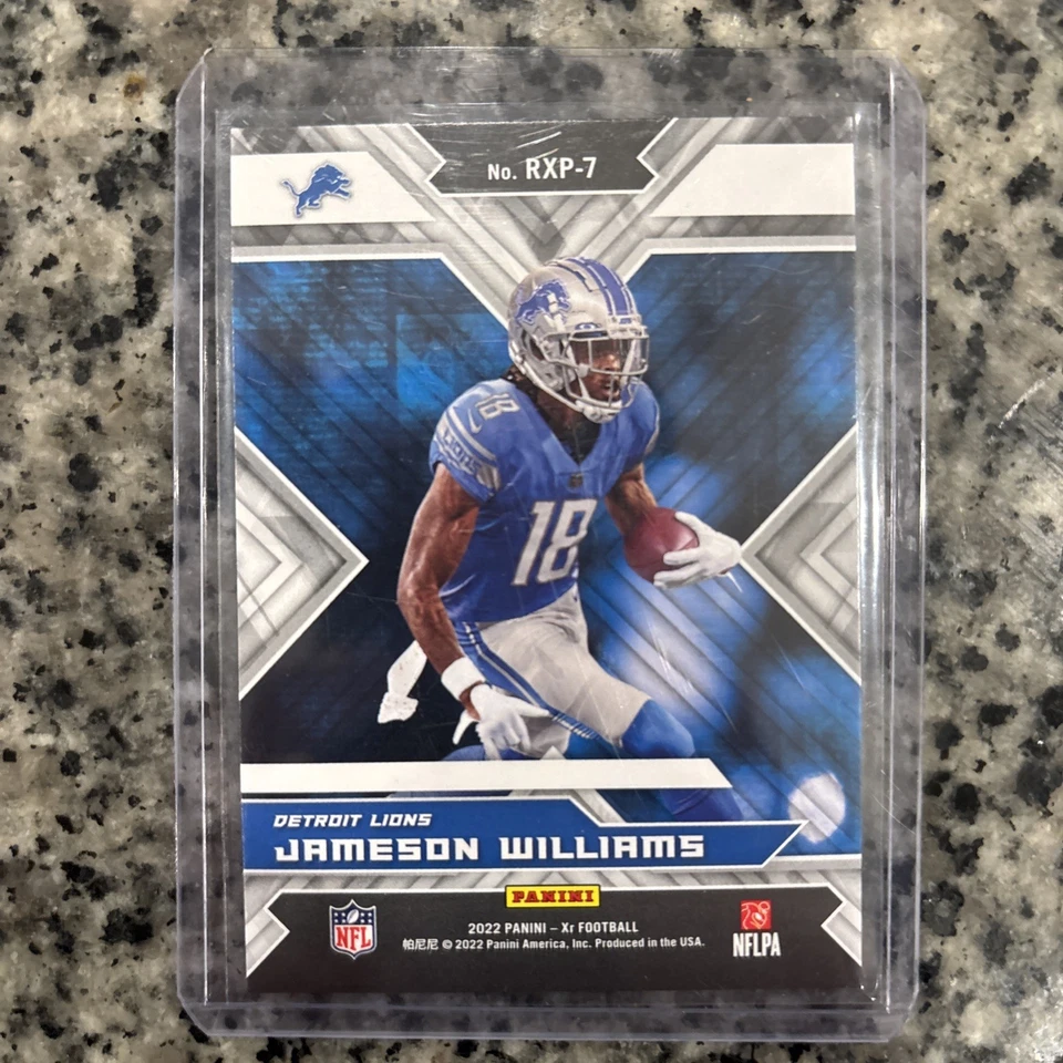 2022 Panini XR Football Jameson Williams Rookie Expose #RXP-7 Orange RC 13/49 - Image 2 of 2