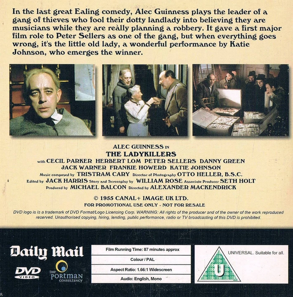 The Ladykillers - Alec Guinness, Peter Sellers - Full Film Promo DVD - Image 2 of 2