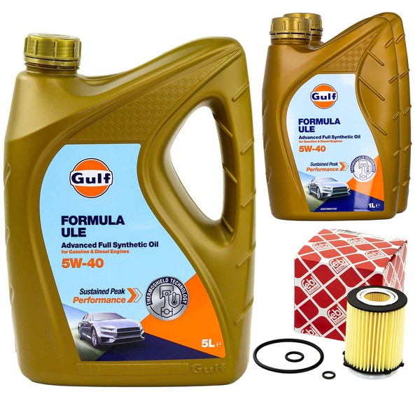 MotoröL Set Gulf Formula ULE 5W-40 7 Liter + ÖLfilter FüR Mercedes-Benz C-Klasse-image