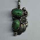 Old Pawn Sterling Estate Native American pendant.  Genuine Turquoise. Handmade  — photo 7