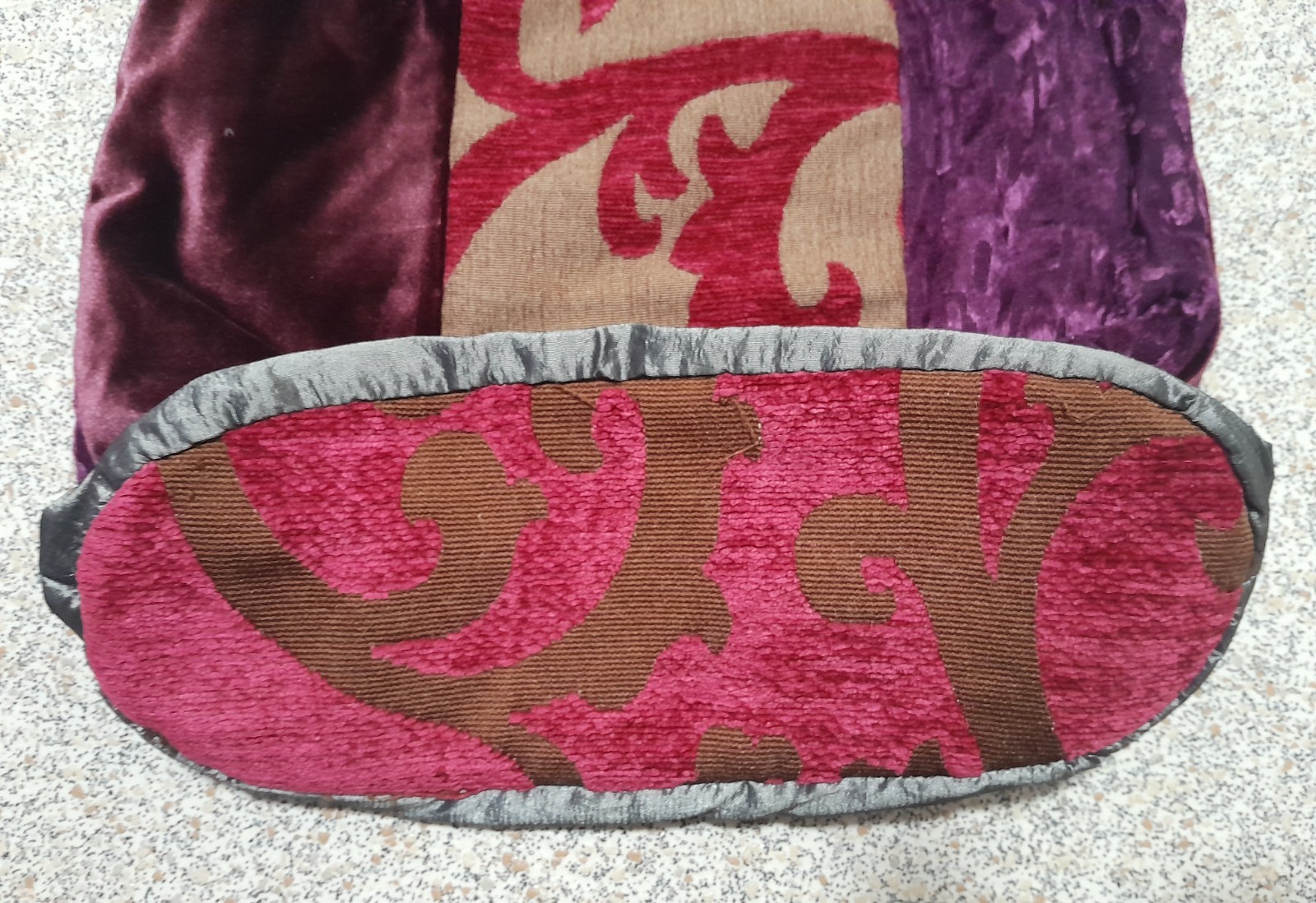 handcrafted patchwork tote bag with mixed texture… - image 7