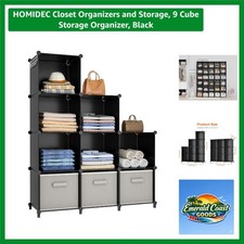 Closet Organizers and Storage, 9 Cube Storage Organizer, Black