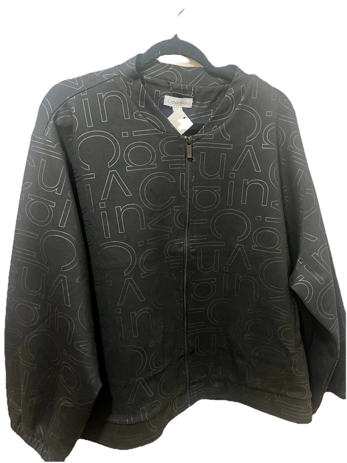 NWT Women's Calvin Klein Black Foil Jacket Plus Size 2X $99.