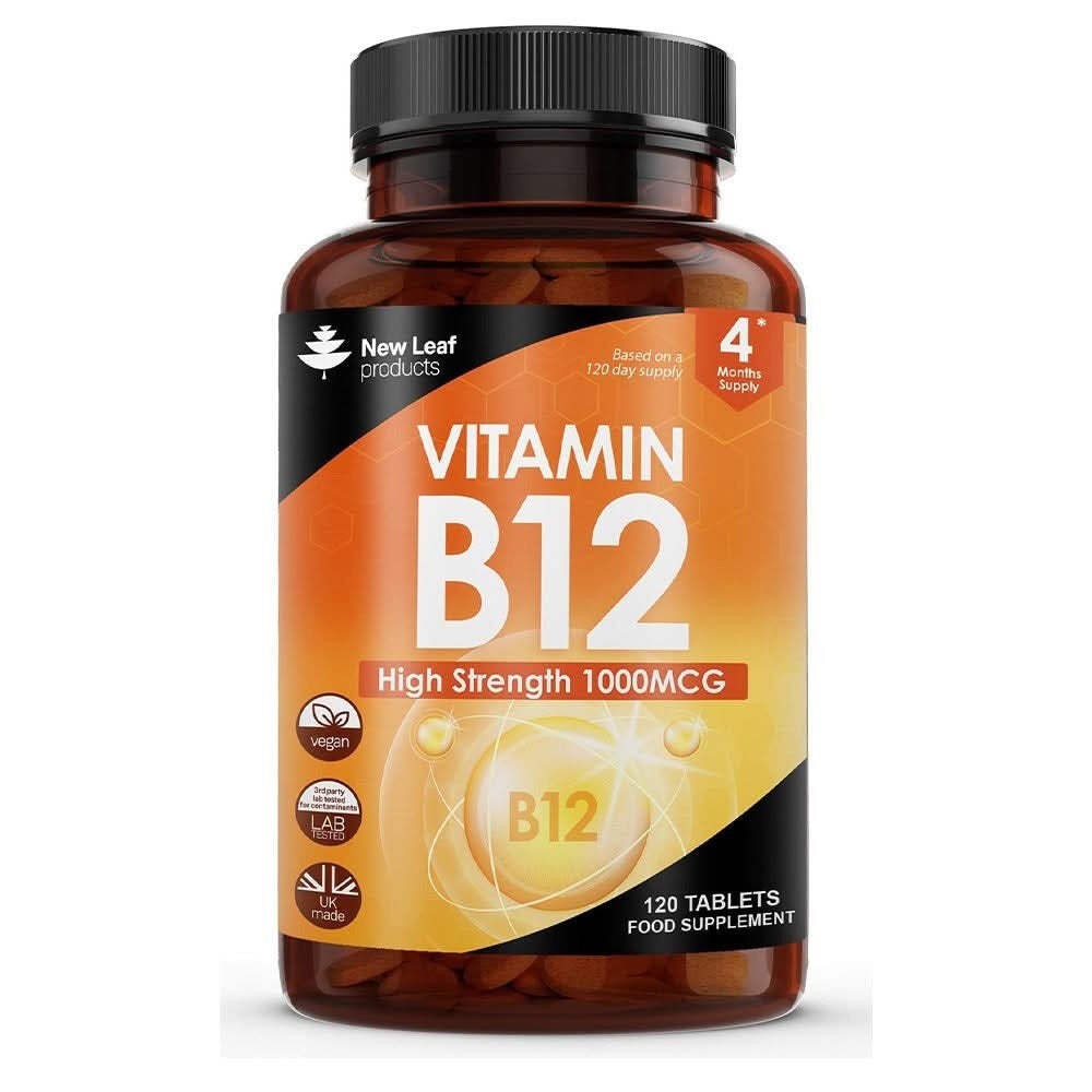 New Leaf Products Vitamin B12 1000mcg Methylcobalamin 120 Vegan Tablets - 2 Pack - Image 3