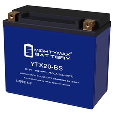 Mighty Max YTX20-BS Lithium Battery Replaces Harley Davidson / Buell / Indian