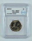 2025-D Innovation $1 Arkansas Raye Montague MS67 ICG *5851 — photo 1