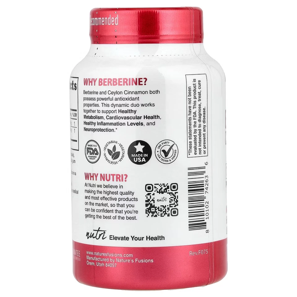 Nutri Berberina + Canela de Ceilán, 120 Cápsulas • 1300mg por porción Exp 05/2028 Foto 3 de 4