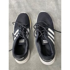 Adidas Cloudfoam Women's Black White Running Sneakers Shoes Size 10 Breathable