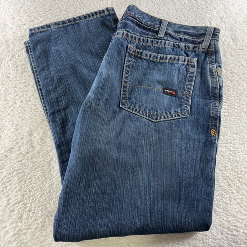Ariat FR Jeans M4 Low Rise Boot Blue Flame Resistant Denim Workwear Men's 42x32