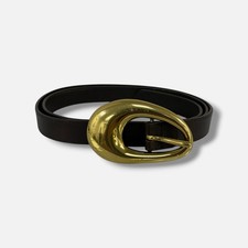 Bottega Veneta Women's Brown Drop Leather Belt Size 85cm