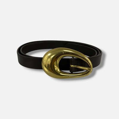 Bottega Veneta Women's Brown Drop Leather Belt Size 85cm
