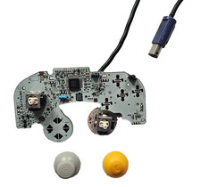 GameCube OEM Indigo Controller Motherboard PCB  Sticks NO Rumble - TESTED WORKS