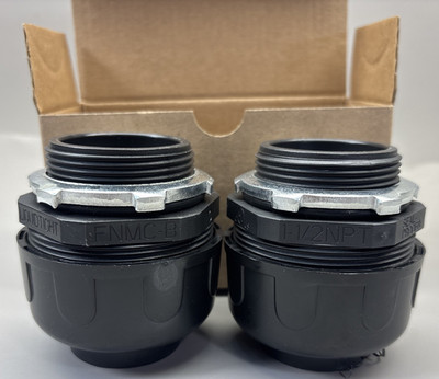 SEALPROOF SYSTEM 8410, 1-1/2'' NON-METALLIC STRAIGHT CONNECTORS Black ( 2 PACK )
