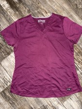 Grey's Anatomy By Barco Women's Medium Maroon V Neck Scrub Top