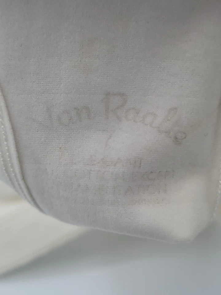 VINTAGE PAIR OF LADIES WOMENS IVORY COTTON GLOVES~VAN RAALTE~SIZE 7 - Image 4 of 4