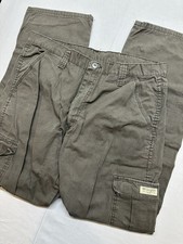 Wrangler Cargo Pants Men s Size 34x32 Gray Cotton Workwear Relaxed Fit Utility