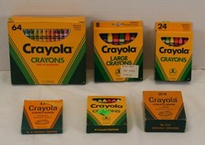 VTG Lot of 143 Crayola Crayons Lot Binney Smith Modern 8 16 24 64 Mixed Sets