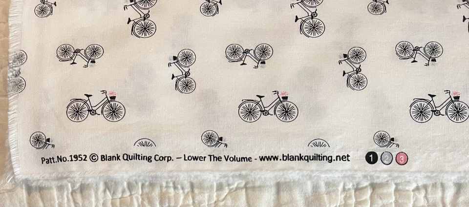 3 Yd 17" Blank Quilting Corp Lower The Volume Tossed Bicycle Cotton Fabric 43" - Image 3 of 4