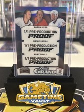 Leaf Metal Hockey Trio Grande BOBBY DENNIS BRETT HULL TRIPLE AUTO 1/1