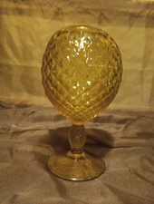 MCM Vintage Viking Amber Glass Diamond Optic Yesteryear Line 