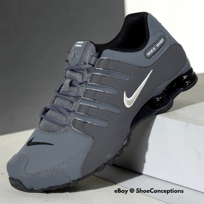 Nike Shox NZ Shoes Dark Gray Metallic Iron Ore 378341-059 Men's