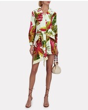 NWT Farm Rio Spring Forest Fil Coup  Mini Dress Size Medium Linen Blend