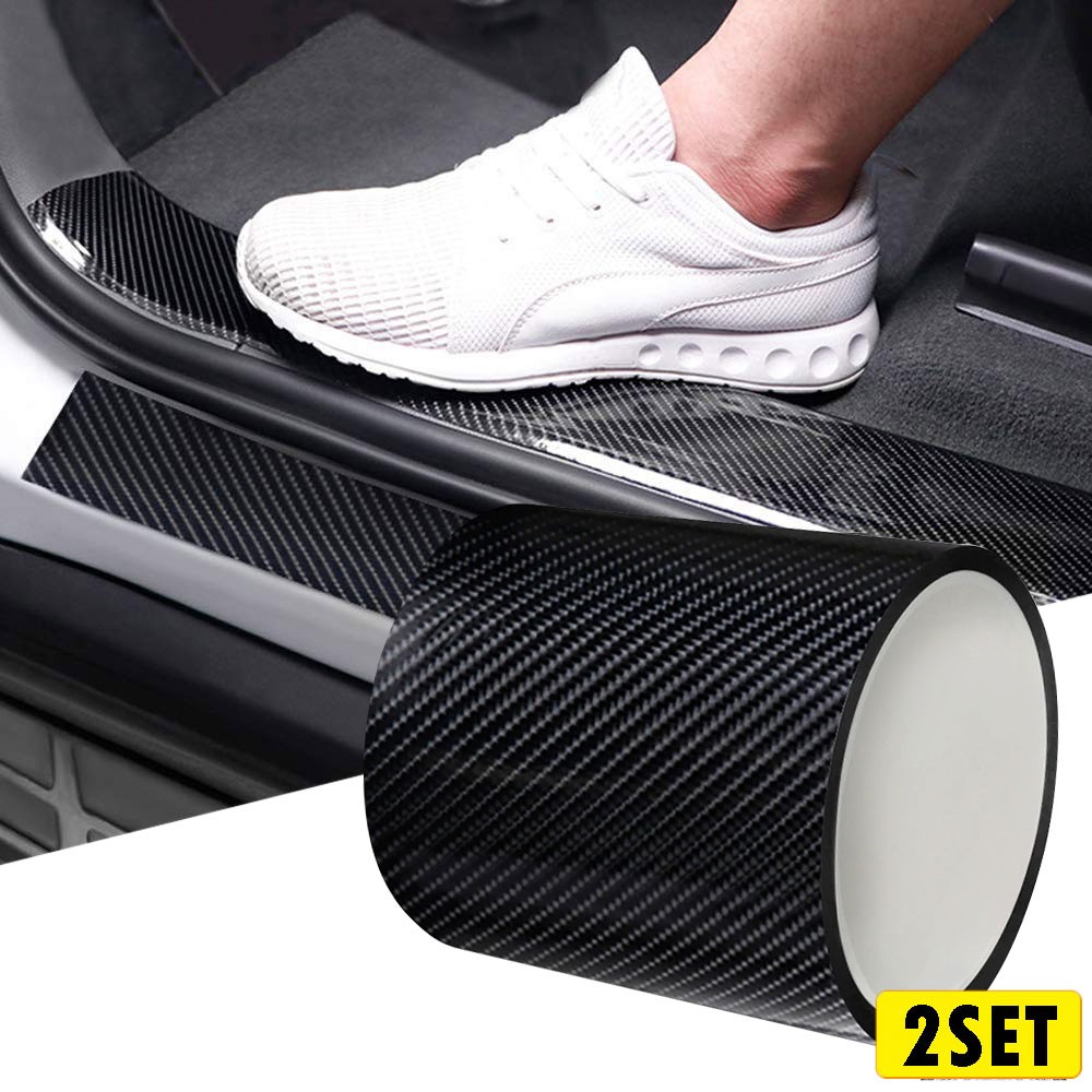 2X Car Door Sill Protector Anti-Scratch Sticker Bumper Plate Cover