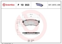 Brembo Bremsbelagsatz Scheibenbremse Prime P 10 053 FüR Chevrolet J200 Nubira